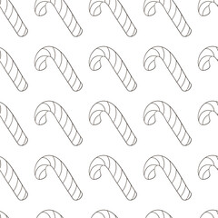 Seamless vector pattern. Christmas tree decorations. Pattern in hand draw style