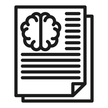 Brain report icon outline vector. Health data. Medical information