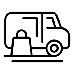 Delivery van icon outline vector. Truck shipping. Package shipment