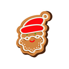 Christmas cookies in the shape of Santa Claus. Vector illustration