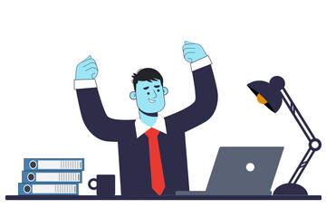 Businessman working on laptop. Business concept.