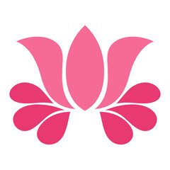 Abstract pink lotus flower on white background