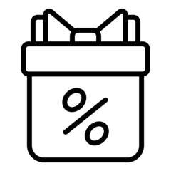 Gift sale icon outline vector. Present ribbon. Discount tag