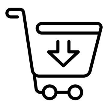 recommend clip art: Mall cart icon outline vector. Online shop. Market store
