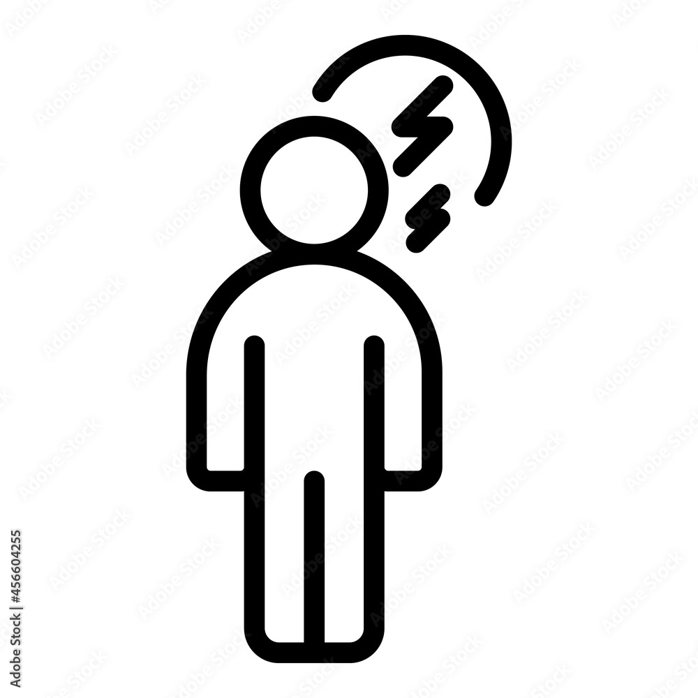 Wall mural human headache icon outline vector. brain pain. dizzy anxiety