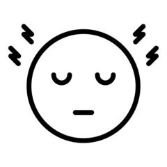 Head migraine icon outline vector. Headache stress. Pain disorder
