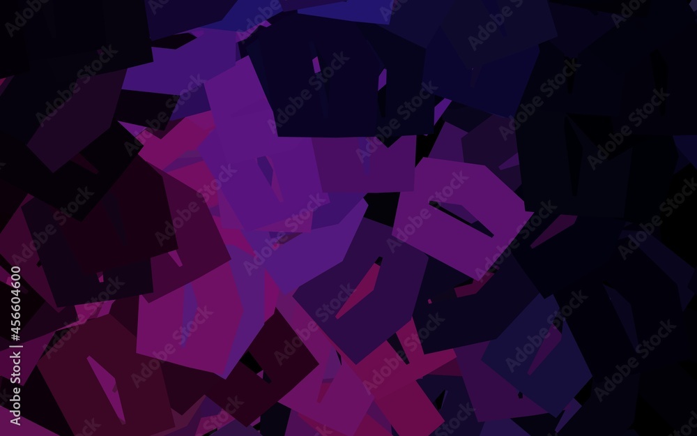 Poster dark pink vector texture with colorful hexagons.