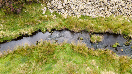 Little stream in unfarmed land.