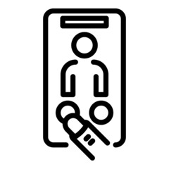 Phone video call icon outline vector. Cellphone chat. Safe contact