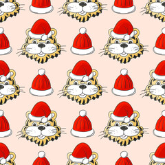 Bright Seamless pattern for year of the tiger 2022. Pattern. Can be used for fabric, textile and etc