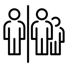 Crowd distance icon outline vector. Social space. Avoid group