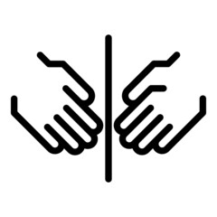 No hand touching icon outline vector. Touch forbidden. Keep distance