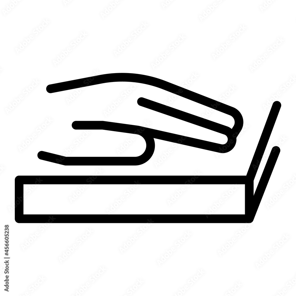 Poster hand scanner icon outline vector. scan reader. palm identification