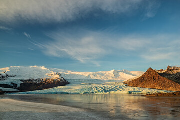 Fjallsarlon glacier lagoon in Vatnajokull National Park, Iceland