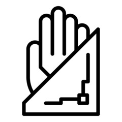 Palm scanning technology icon outline vector. Hand identification. Scan fingerprint
