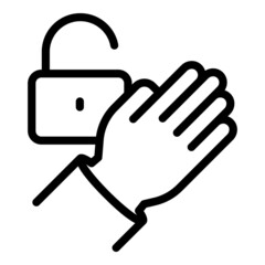 Lock palm scanning icon outline vector. Biometric scan. Identity recognition