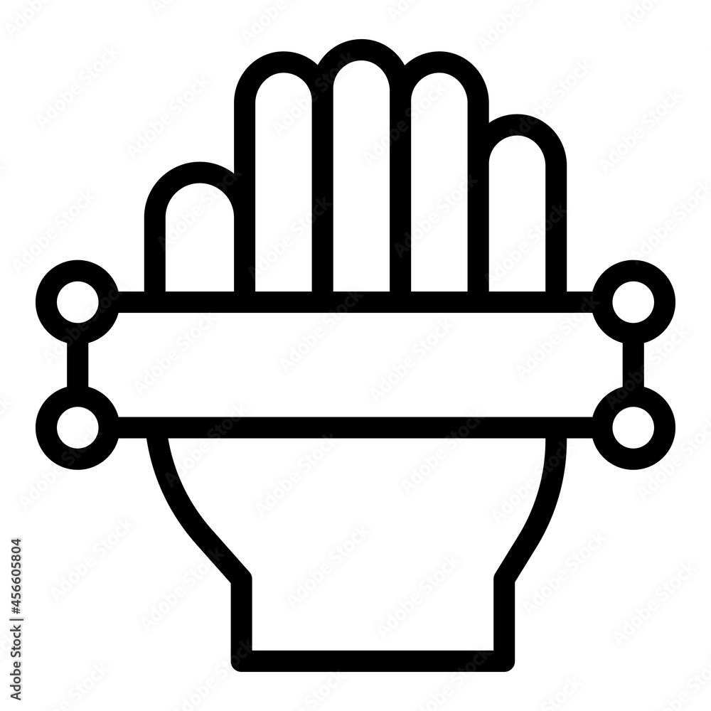 Poster verification palm scanner icon outline vector. biometric scan. hand recognition