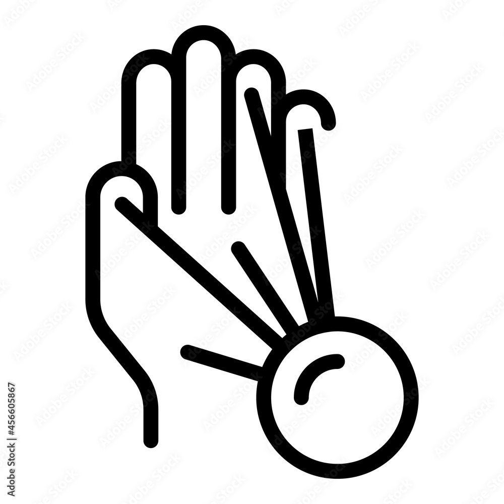 Poster sensor palm scanning icon outline vector. biometric scan. hand recognition