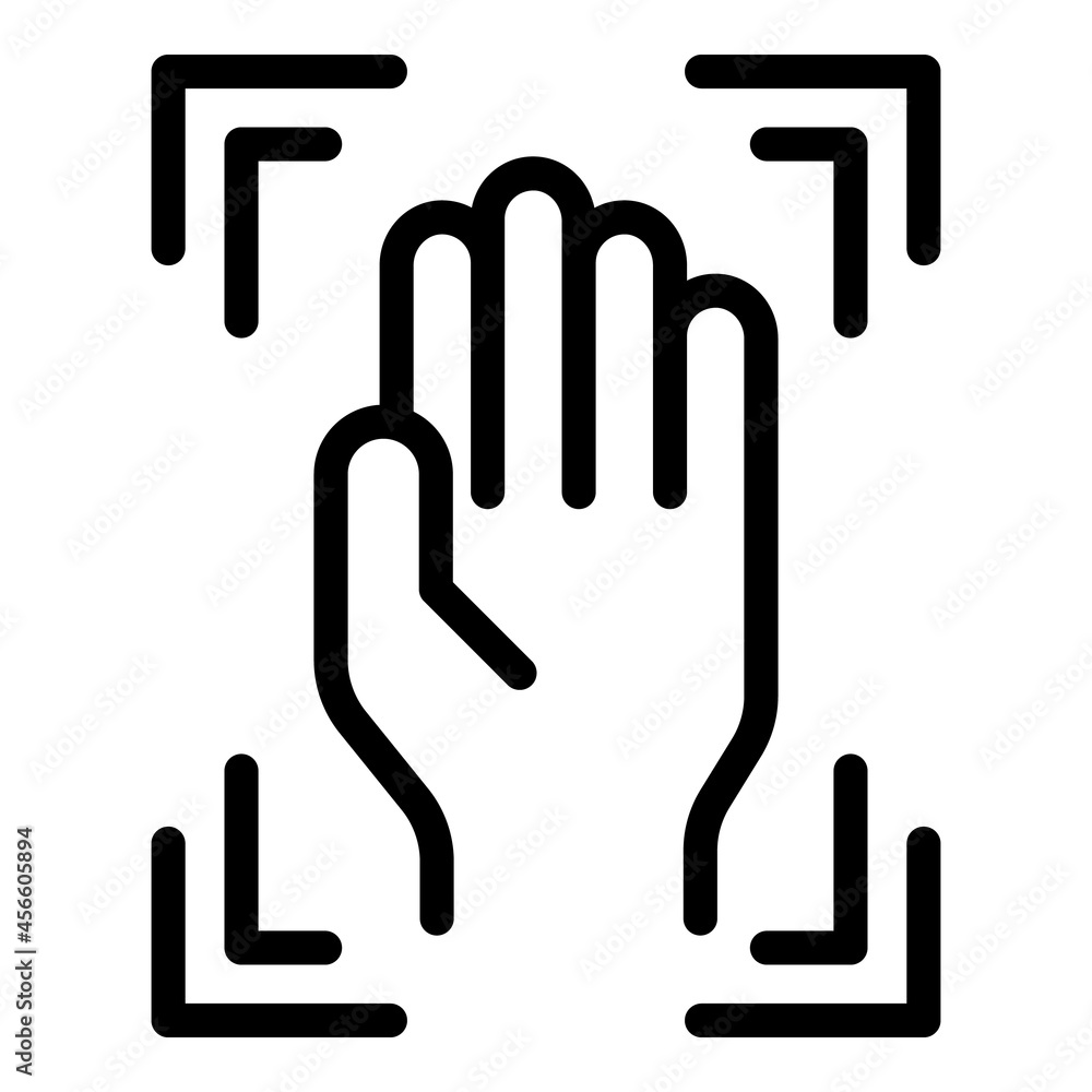Poster hand data scan icon outline vector. digital reader. system scanner