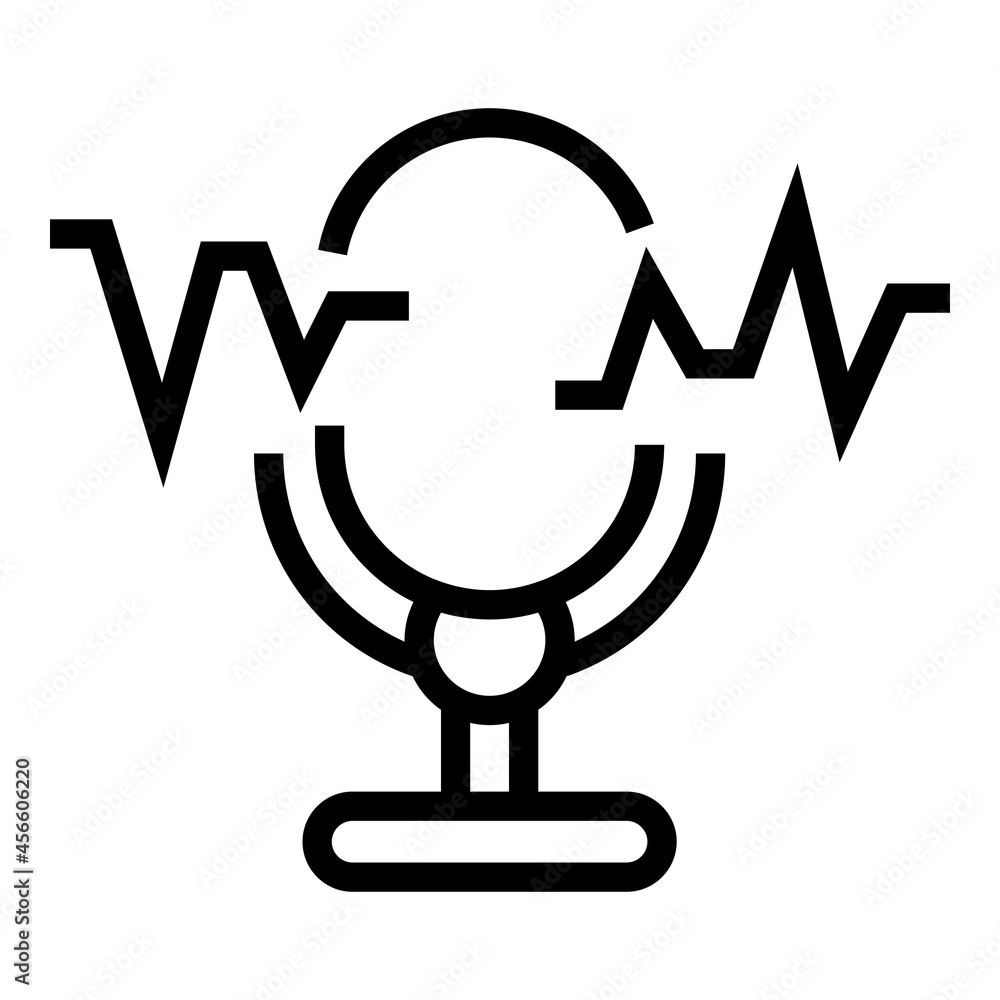 Poster detect speech icon outline vector. voice recognition. sound detection