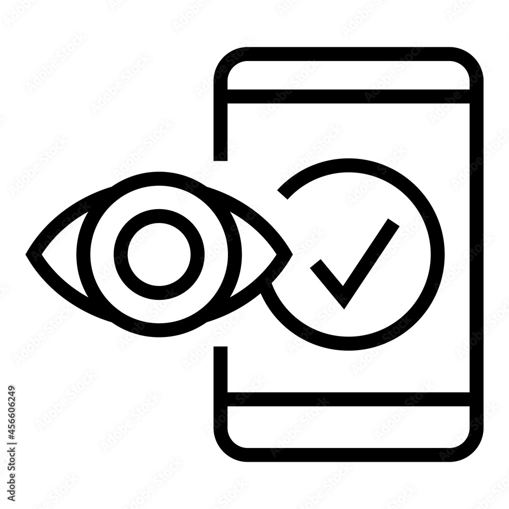 Poster eye code icon outline vector. scan id. facial recognition