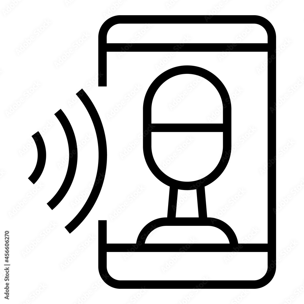 Poster voice recognition icon outline vector. speech command. sound verification