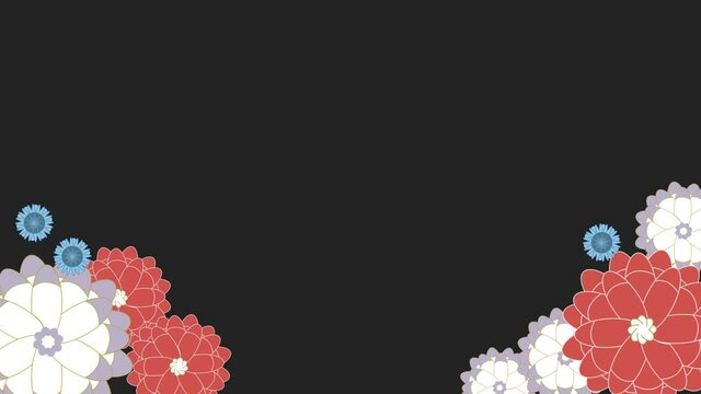 牡丹　フレーム　回転　背景透過