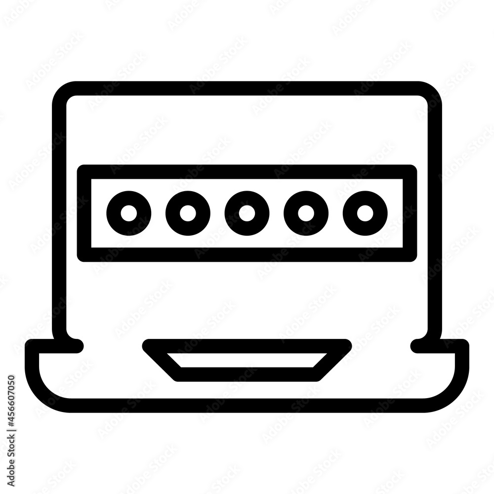 Poster computer password icon outline vector. login access. security lock