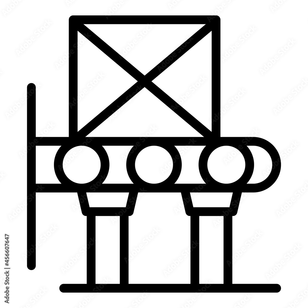 Poster ouput process icon outline vector. manufacturing system. factory output