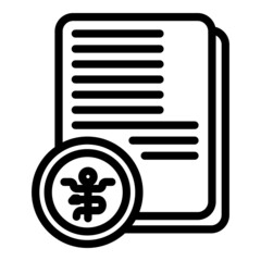 Medical receipt icon outline vector. Doctor prescription. Health care