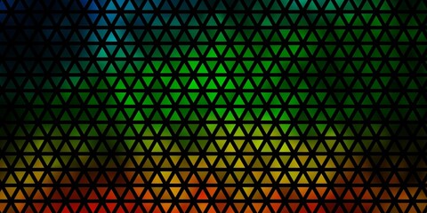 Dark Multicolor vector template with crystals, triangles.