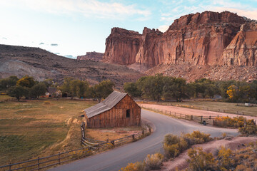 Old Barn at Capitol Reef National Park sunset