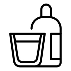 Obraz premium Health syrup icon outline vector. Medical vitamin. Drug bottle