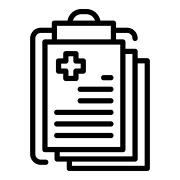 Medical record icon outline vector. Health data. Patient report
