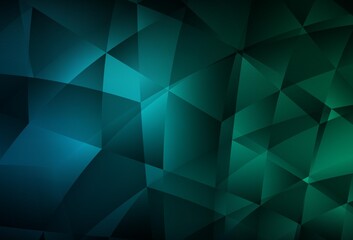 Dark Blue, Green vector polygon abstract background.