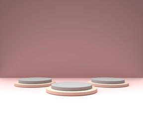 Scene with minimal background, arch with a podium, 3d rendering