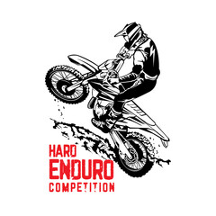 Dirt bike extreme sport vector illustration, perfect for tshirt design and competition logo