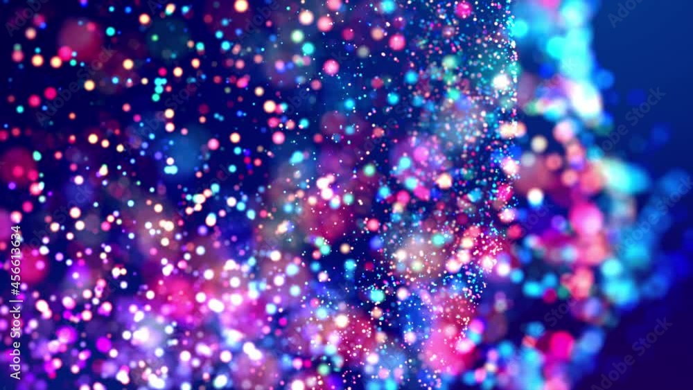 Poster abstract background particles in air, luma matte as alpha channel. glitter magic multicolor particle
