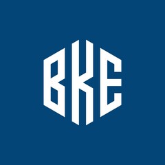 BKE Initial three letter logo hexagon