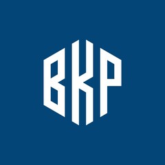 BKP Initial three letter logo hexagon