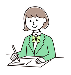 勉強をする生徒