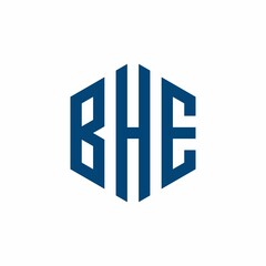 Fototapeta premium BHE Initial three letter logo hexagon