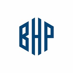 BHP Initial three letter logo hexagon