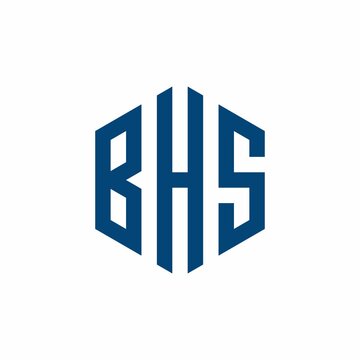 BHS Initial three letter logo hexagon
