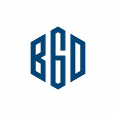 BGD Initial three letter logo hexagon