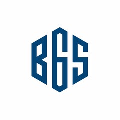 BGS Initial three letter logo hexagon