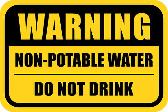 Warning, Non-Potable Water | Do Not Drink Sign | Caution Signage | Print Ready Layout for Cities, Parks, Golf Courses and Industry