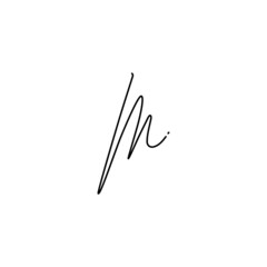 m letter signature line handwriting logo
