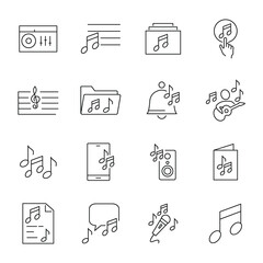 Music icons set.  Music pack symbol vector elements for infographic web