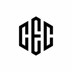 CEC Initial three letter logo hexagon